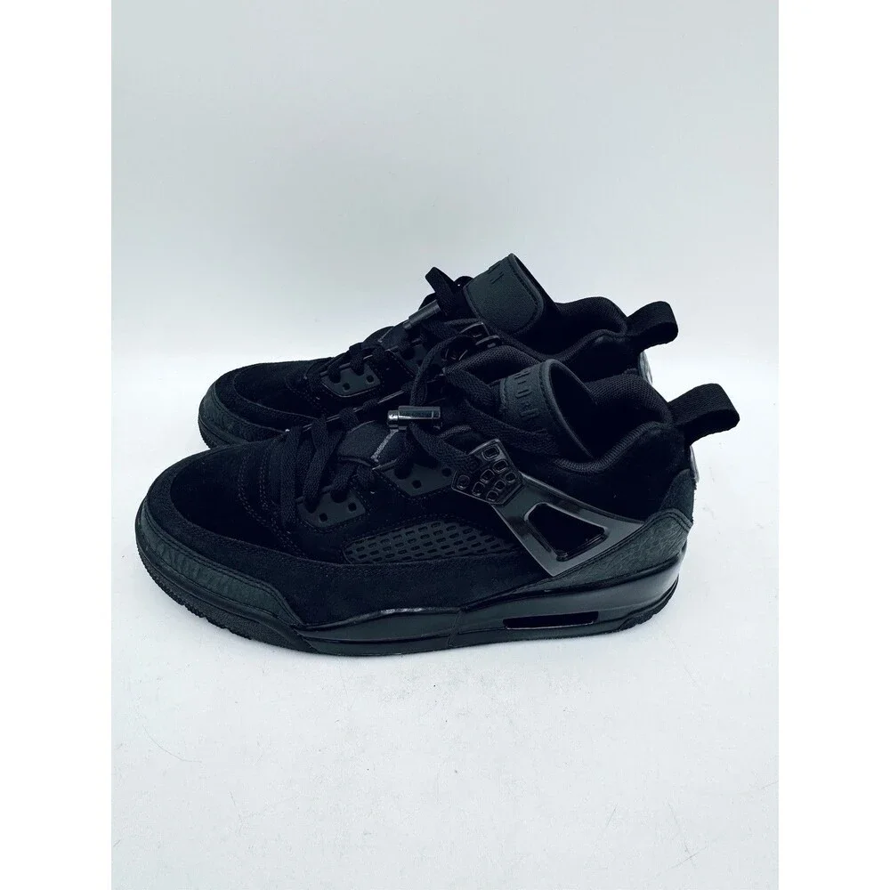 Jordan Spizike Low Black Cat Sneakers Men's 9 Black w Nubuck Suede FQ1759-001